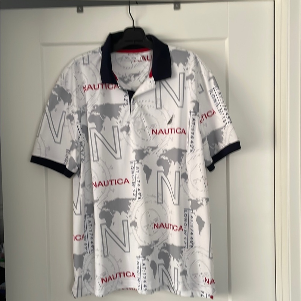 XXL Nautica Men's White and Black Polo Shirt - NWOT
